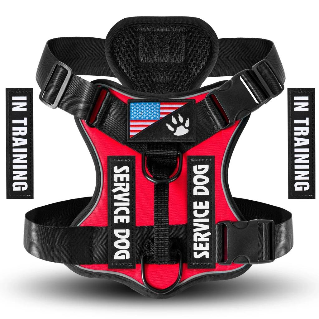 Service Dog Harness, Reflective Dog Vest Harness, Adjustable Soft Oxford Pet Harness, Inner Layer Mesh, Easy To Control for Dogs