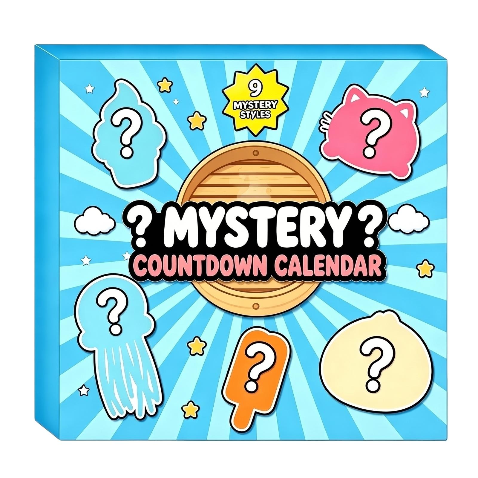 

Mystery Countdown Calendar Storage Box Dual Purpose Decorative Gift Packaging Box with Nine Mystery Styles for Organization and Display One Size