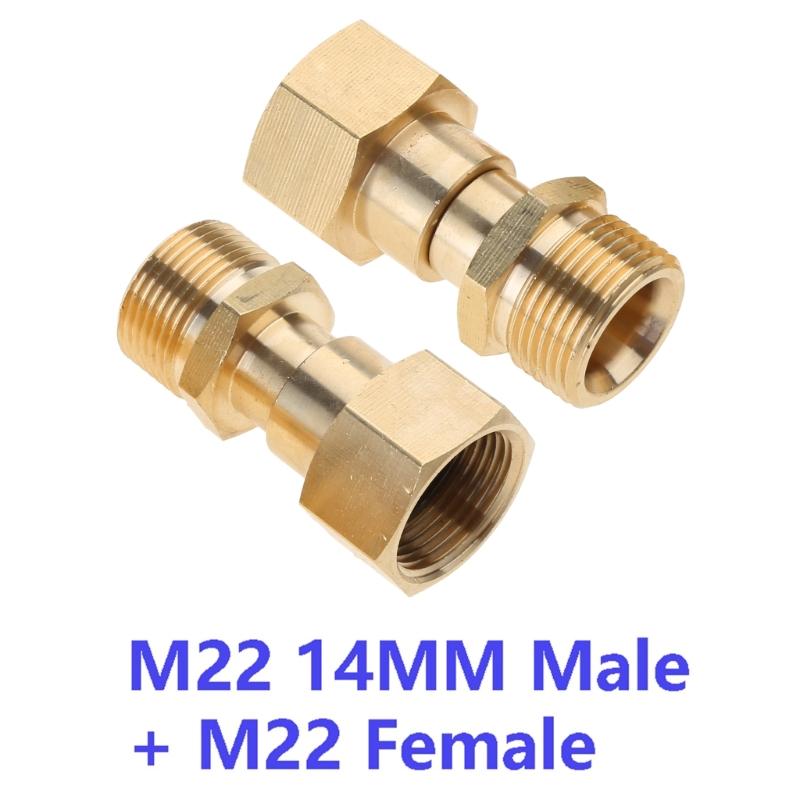 2 Pcs M22 14mm Connection Quickly Connect Pressure Washer Adapter Fitting