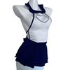Pure Desire Erotic Underwear Sexy Hollow Love Sailor Short Skirt Set Backless Bed Flirting Uniform Free