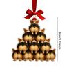 Acrylic Christmas Decor 2D Funny Dog Butt Stacking Xmas Tree Shaped Pendants for Tree Car Home Hanging Decor