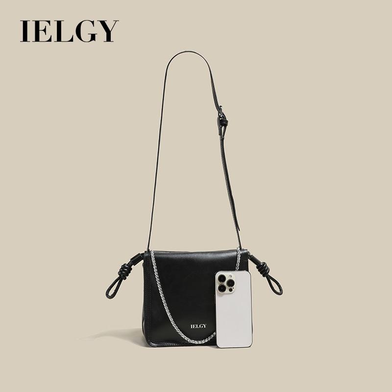 IELGY Exquisite Pleated Crossbody Bag with Adjustable Drawstring