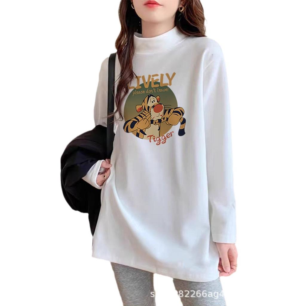 Autumn and Winter New Turtleneck Medium and Long Bottoming Shirt Women's Loose Warm Versatile Top