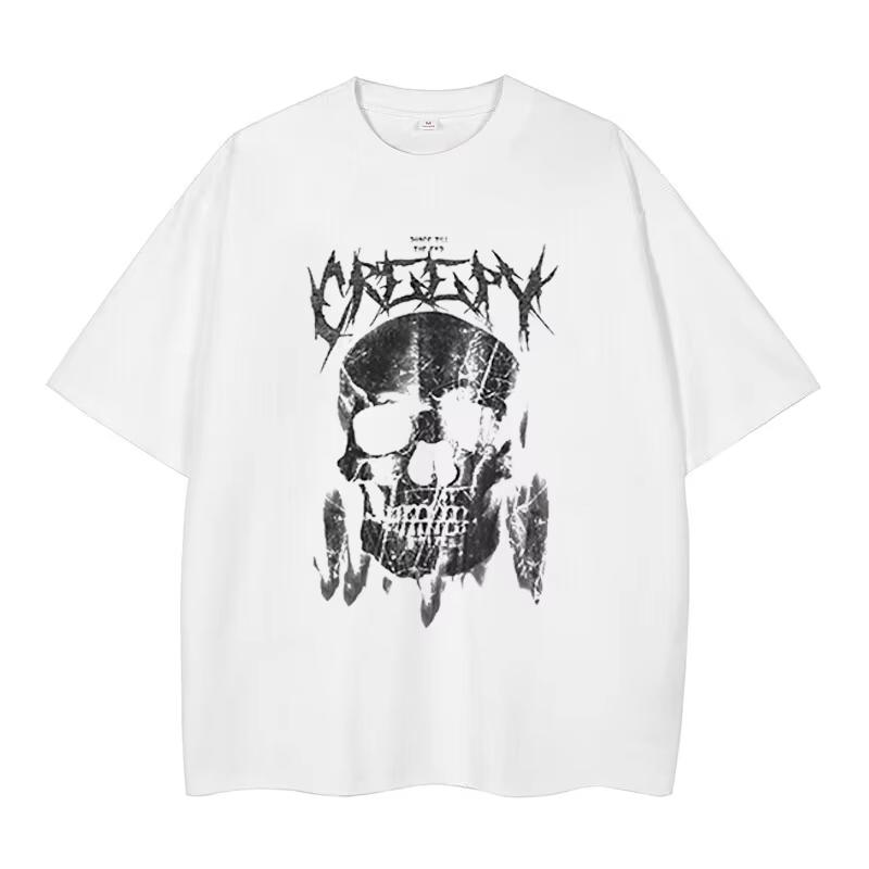 

Лето 2025 Новая трансграничная женская одежда Y2K Унисекс Хип-хоп Харадзюку Однотонная DIY Уличная Свободная футболка с коротким рукавом 4XL