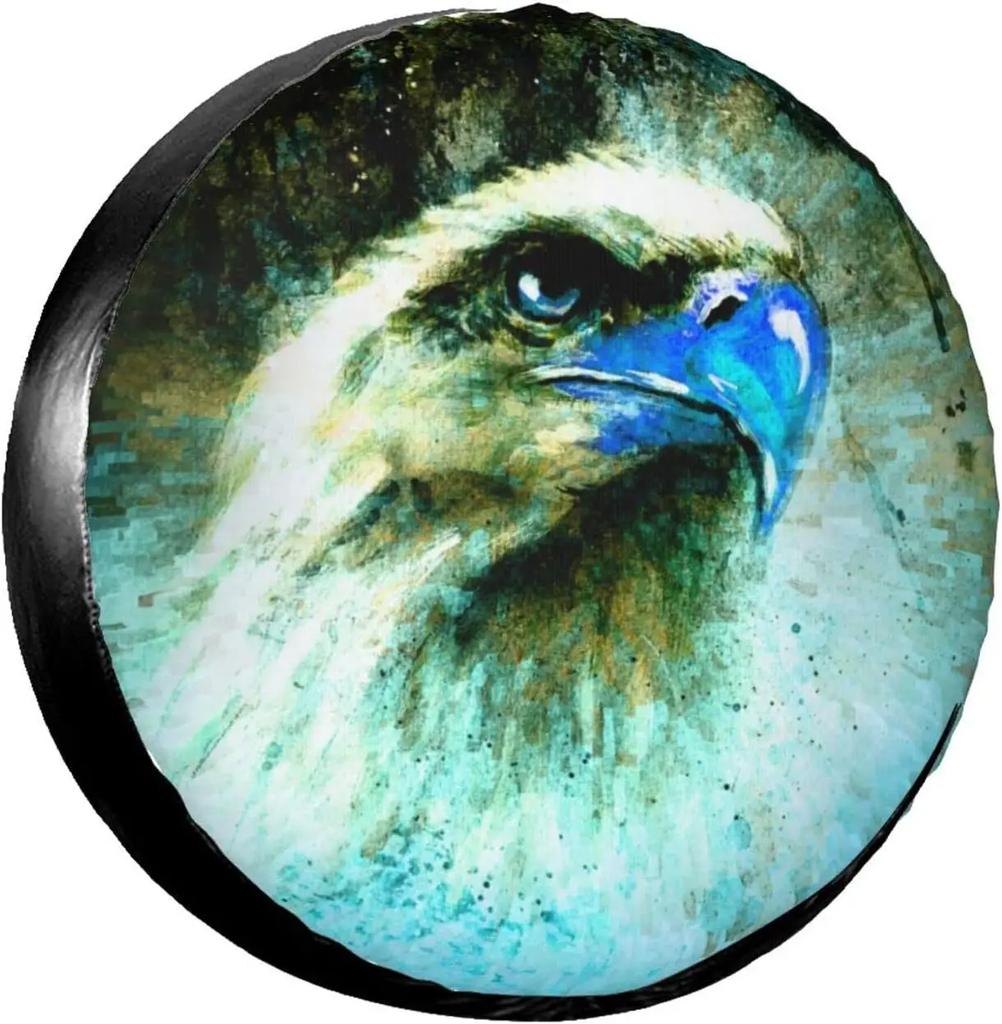 Blue Beak Eagle Pattern Spare Tire Cover Wheel Protectors Water Dustproof Universal Fit For SUV Truck Camper Travel Trailer