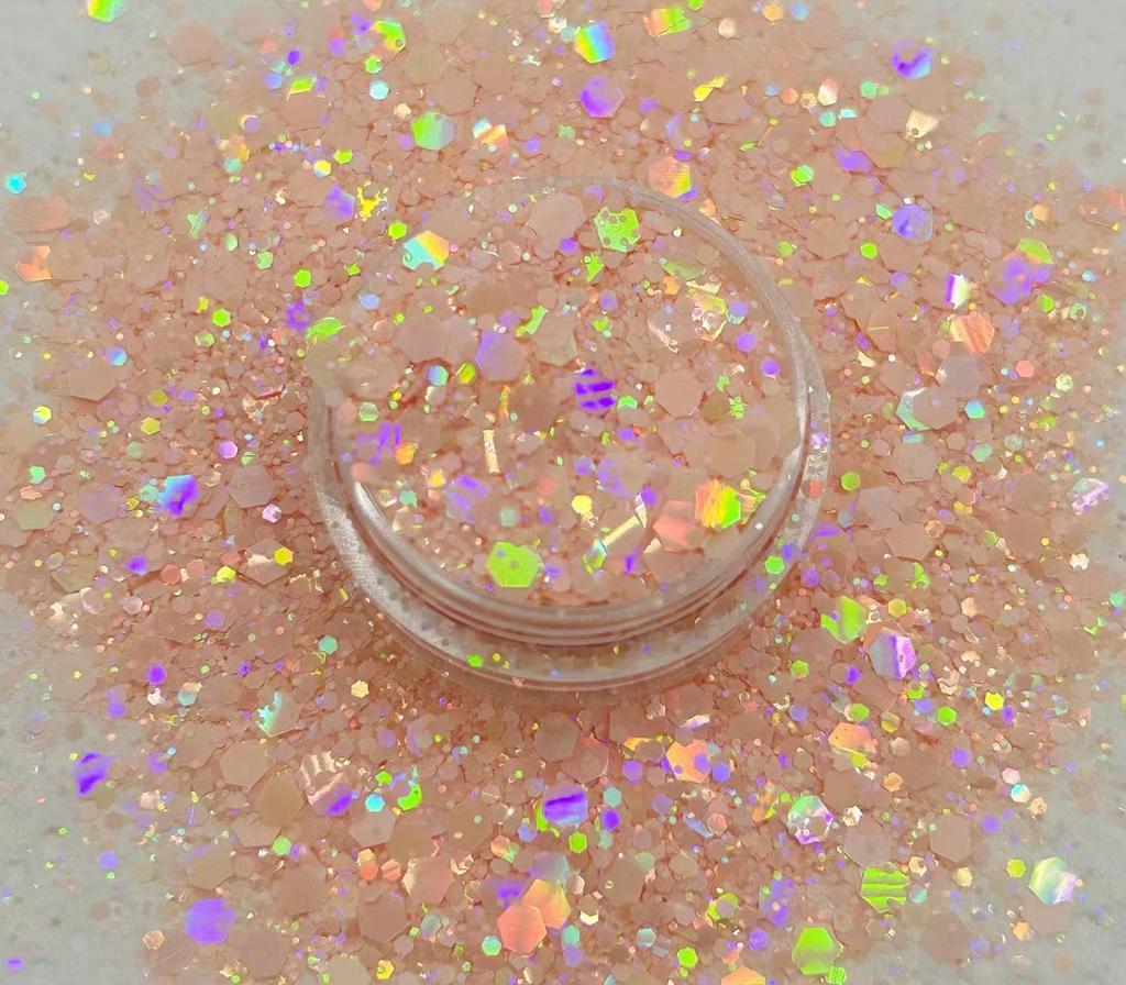 Hot Selling High Sparkle Holographic Epoxy Resin Chunky Glitter for Crafts Nail Face Body
