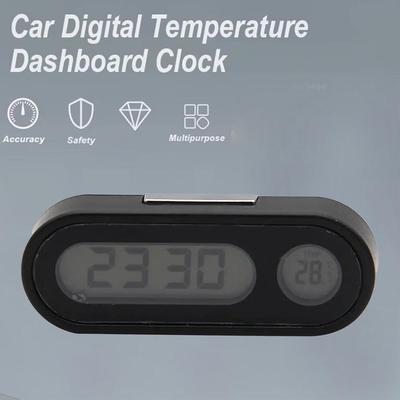 NEUE Autouhr Zeituhr Mini Elektronisch Auto Armaturenbrett Leuchtend Thermometer LCD Hintergrundbeleuchtung Digitalanzeige Uhr Autozubehör