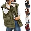 Women's Fashion Color Sleeveless Vest with Notched Lapel, Button Front and Pockets