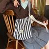 Trend Striped Bag Fashion Versatile Shoulder Bag Shopping Handheld New Canvas Bag