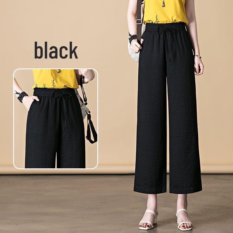 Women's High-Waisted Wide-Leg Cotton Linen Summer Pants