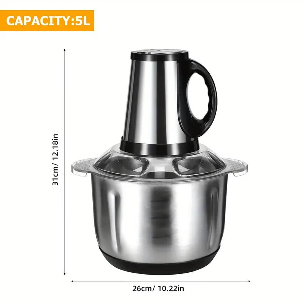 Xiaomi 5L 220V 500W Electric Meat Grinders Stainless Steel Food 2 Speeds Stainless Steel Multifunctional Vegetable Slicer Chopper Food Crusher Large-