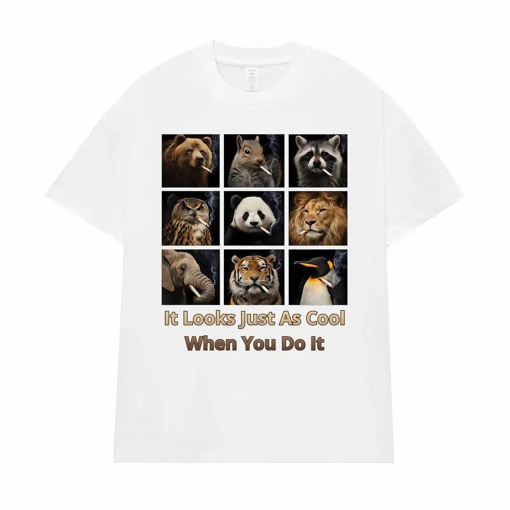 Es sieht genauso cool aus, wenn du es machst Lustiges Meme T-Shirt Mode Vintage Kurzarm-T-Shirts Herren Damen Lässiges Übergroßes T-Shirt