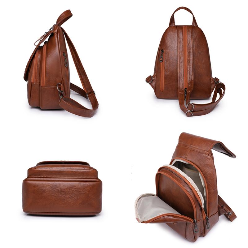Weicher Lederrucksack für Damen luxuriöse Schultertasche Designer-Rucksack Freizeitrucksack