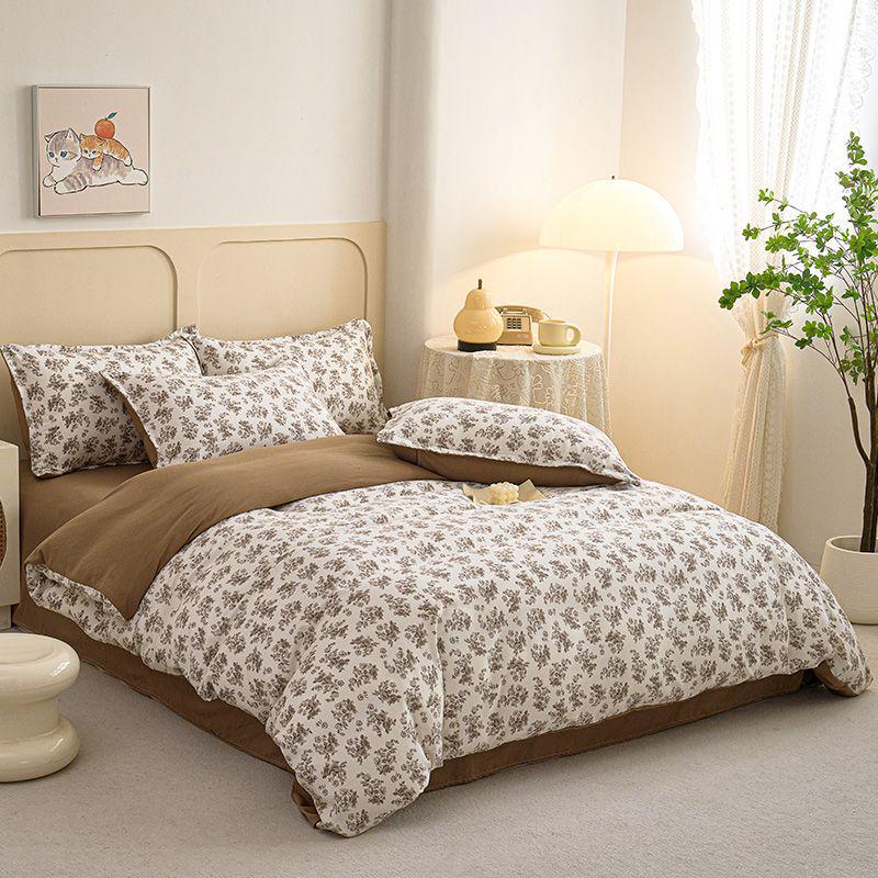 G5Z Doppellagiges Reines Baumwoll-Musselin-Bettwäscheset: Bettbezug, Bettlaken & Kissenbezug - Maschinenwaschbar & Anpassbar