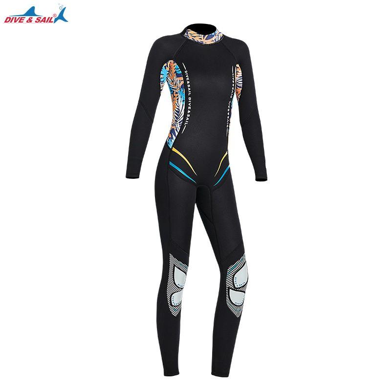Womens 3mm Full Body Wetsuit Long Sleeve Thermal Dive Suit Freediving Surfing Swimming Fall Winter
