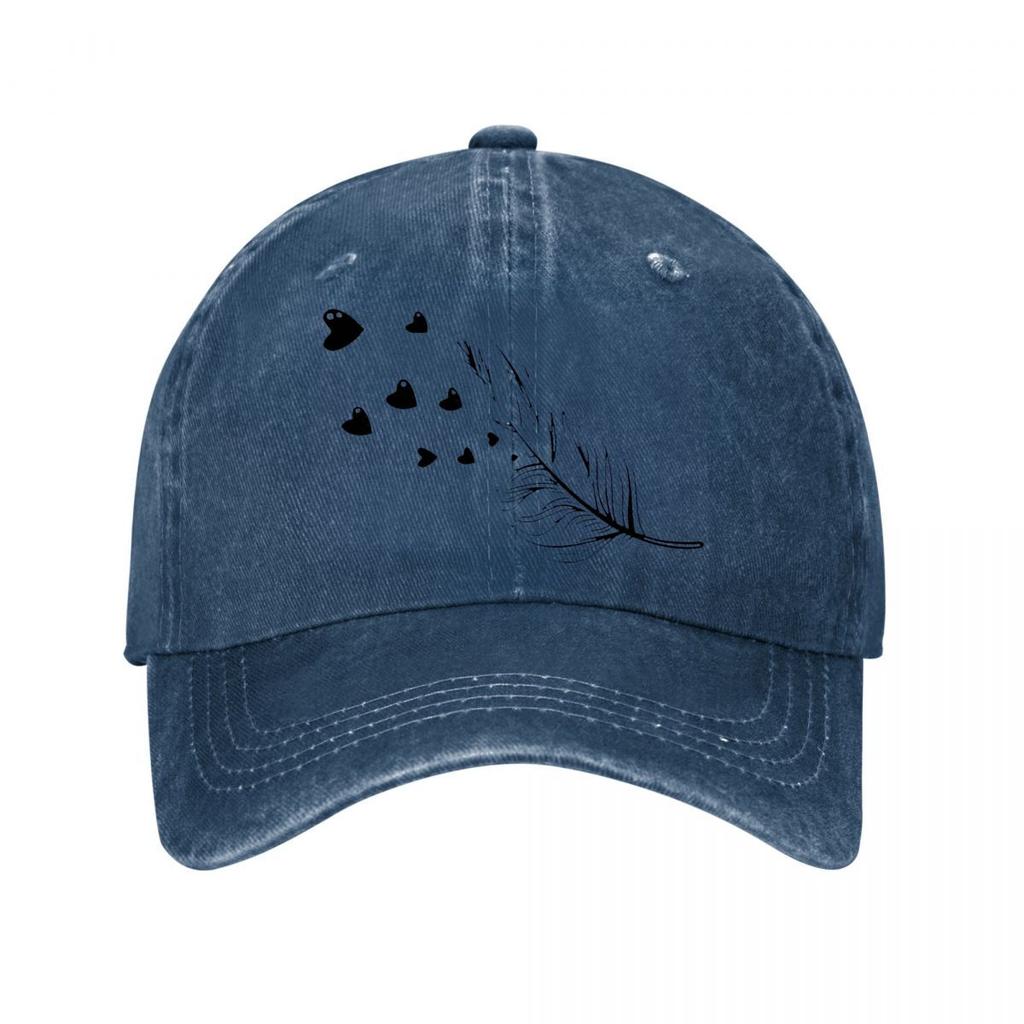 Handmade Feather Quill Pen Washed Baseball Cap Outdoor For Womens Unisex FeUnisex