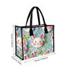  Cute Bunny Floral Tote Bag Portable Casual Handbag for Daily Use