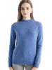 Women's Slimming Wool Long-Sleeve Half-High Neck Top - Solid Color, Versatile Basic