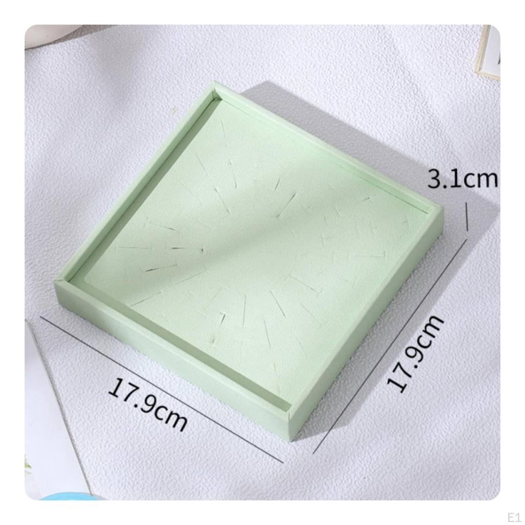 Band Display Tray Radial Slot Pattern Jewelry Textured Surface Green Ring