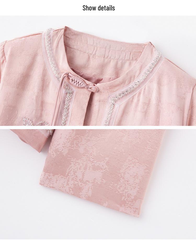 New Chinese Style Spring 2025 Beaded & Sequined Embroidery Short Jacket with Frog Button - YJ8517