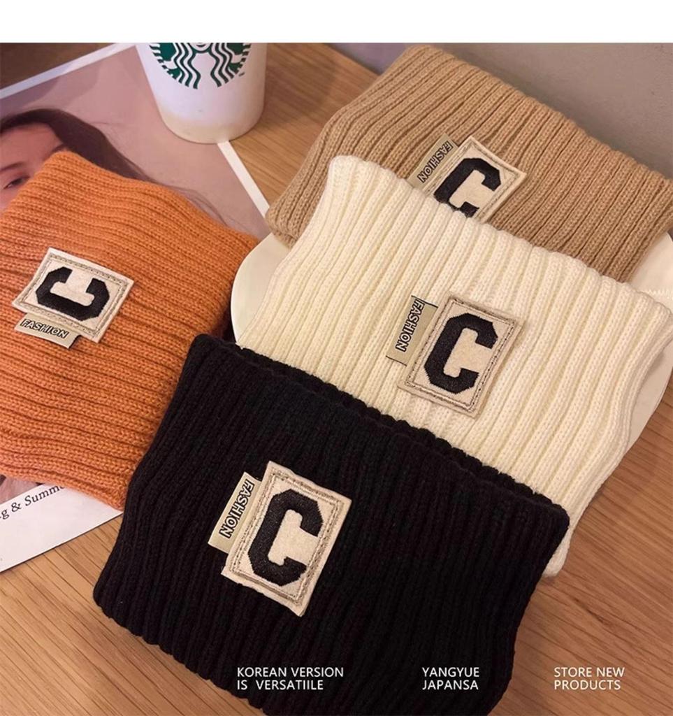 C-Shaped Wool Knit Headband: Women's Autumn Winter Windproof Forehead Protector and Hairband