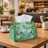 1pc Oriental Zen Tissue Box - Multi-functional Napkin Dispenser, Two Sizes Available Made of Durable Polyester, Decorated with Crane Bird Bamboo for L