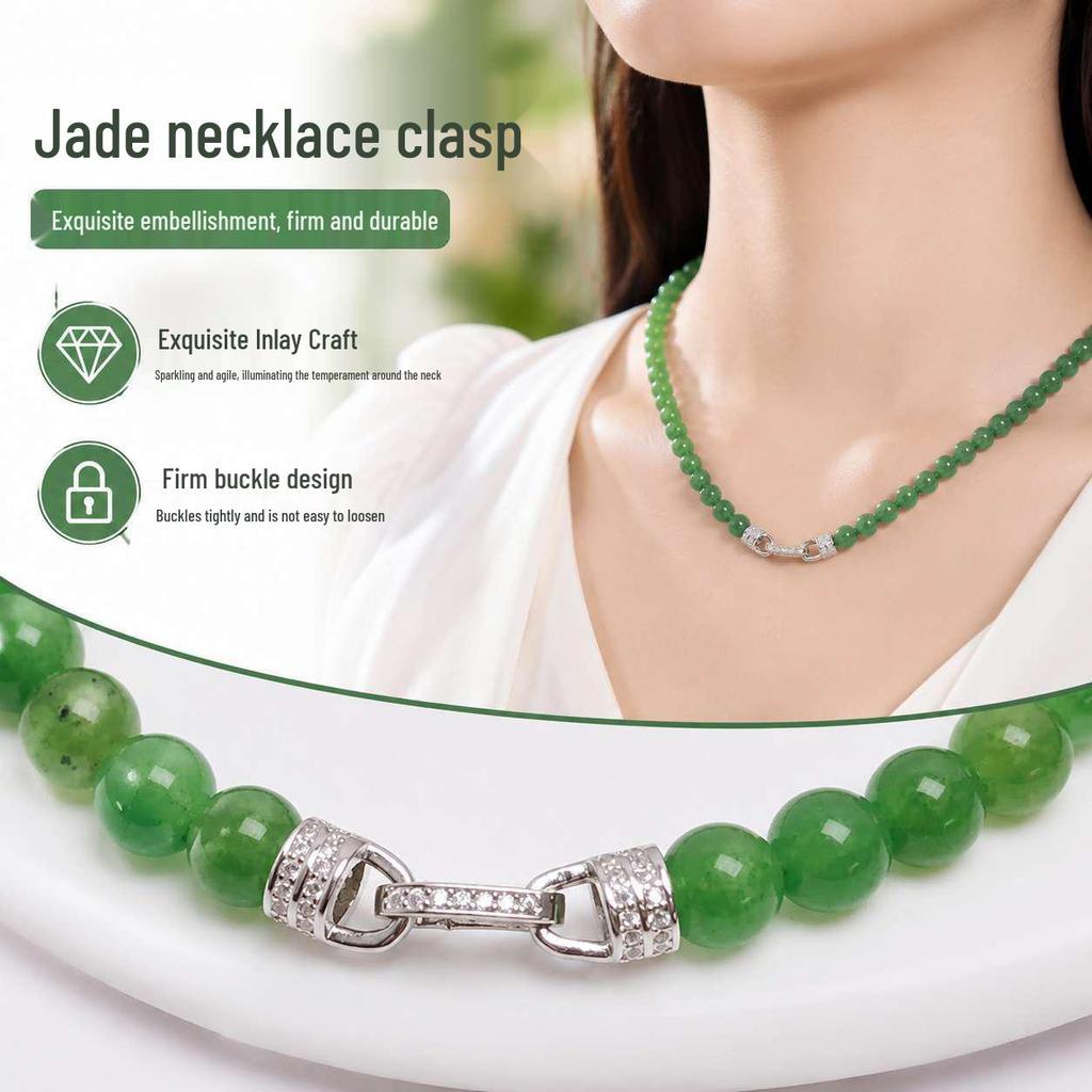 Gold Sand Moissanite Pearl Necklace Clasp & DIY Bracelet Connector Buckle for Women