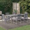 Vidaxl 7-Cz. Garden Furniture Set, Solid Acacia Wood, Grey