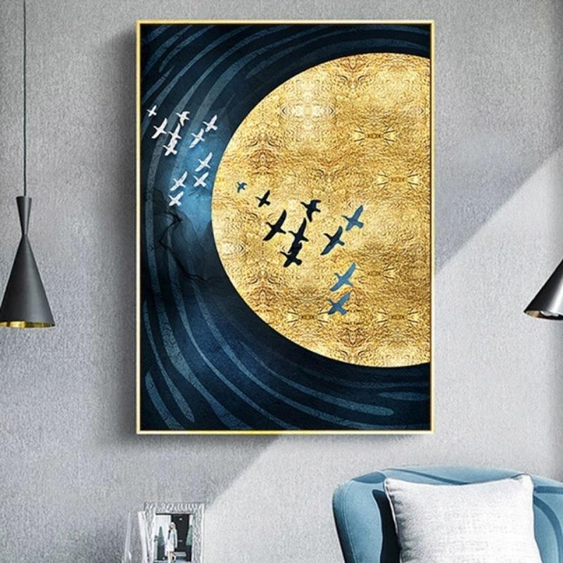 

Abstract Landscape Mural Living Room Decoration Nordic Mural Art Decorative Painting Canvas Core 30X45cm No Framed синій