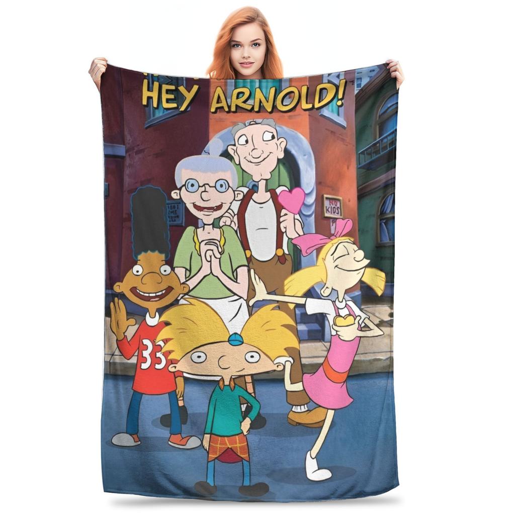 Hey Arnold Adventures Anime Drama Blanket Multi-size Soft Fuzzy Plush Throw Blankets for Sofa Couch and Bed