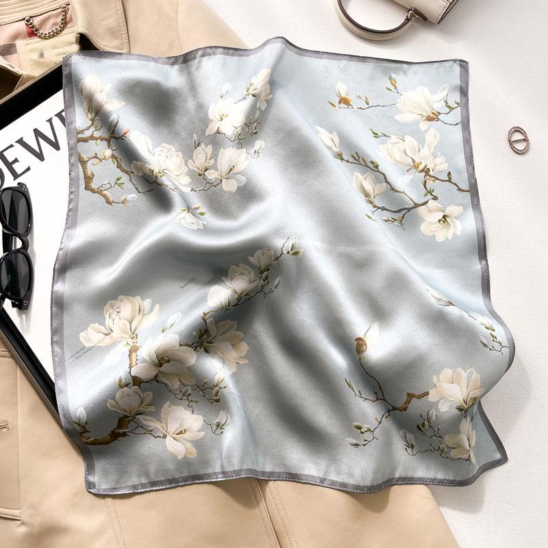 Luxury Brand 100% Real Silk Scarf Women Square Neck Tie Shawls Wraps for Ladies Foulard Scarves Pashmina Female Hijab Bandana