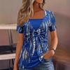 Fake Two Ethnic Style Short Sleeved Tops In Large Size Women's T-shirts