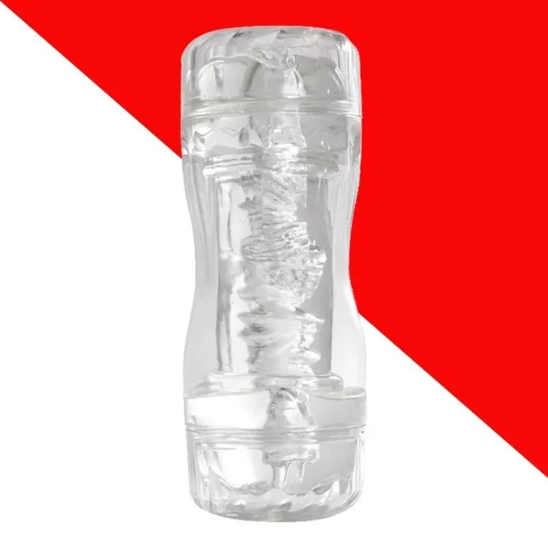 Male Masturbator Cup Soft Pussy Sex Toys Transparent Vagina Adult Endurance Exercise Adult Supplies Vacuum Pocket Cup for Men