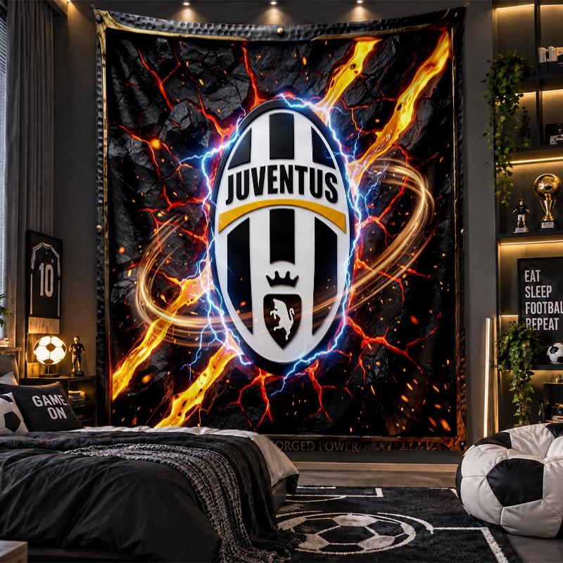 Arazzo da Appendere a Parete Tessuto Stampato Juventus FC per Soggiorno Camera da Letto Decorazione per la Casa