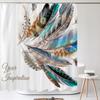 Beautiful Colorful Feather Shower Curtain,Simple And Fashionable Waterproof Home Bathroom Decor Shower Curtain 180X200Cm
