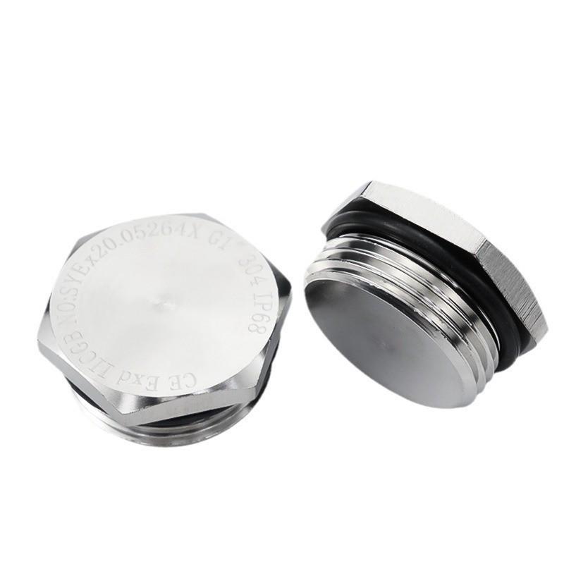 304 Stainless Steel Hex Explosion-Proof Dustproof Sealing Plug Cap