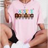 Katseye Beautiful Chaos Pink Gray T-shirts Kpop Tee Women and Unisex Oversized Tee Graphic Short Sleeve T-Shirt Unisex Tops