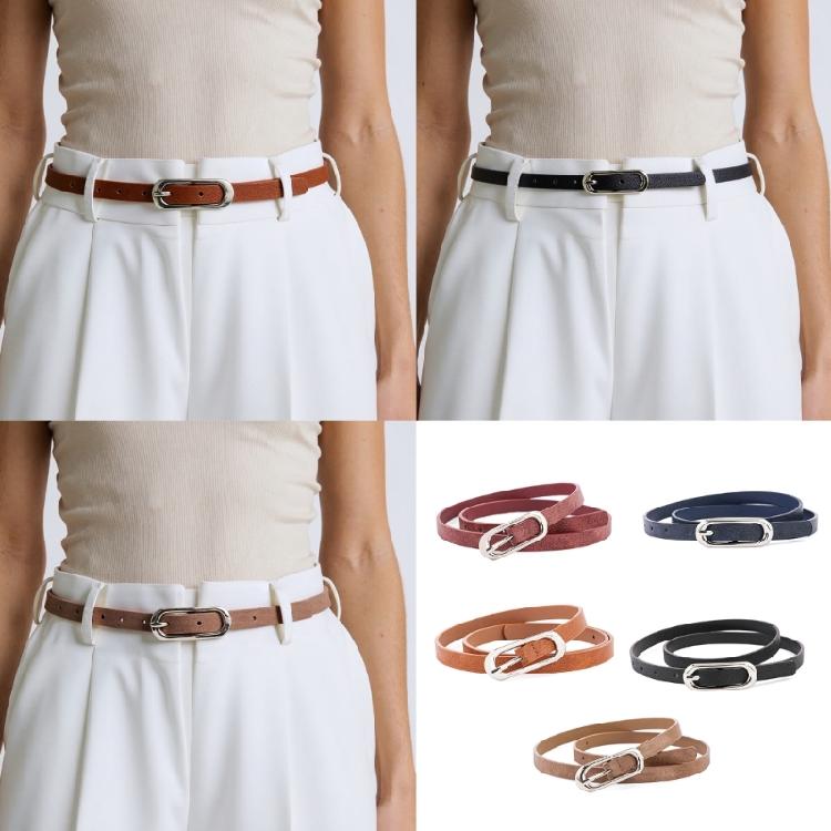 Women’s Lightweight PU Leather Waist Belt Slim Adjustable Strap Elegant Wardrobe For Formal Casual Outfits