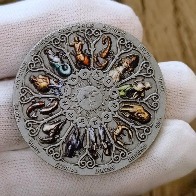 Commemorative medals, color printed commemorative coins, twelve zodiac metal commemorative coins, virtual currency commemorative coins, Christmas gift