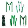 Green Suspender Braces Carnival Party Elastic Shoulder Belt StPatrick Accessory