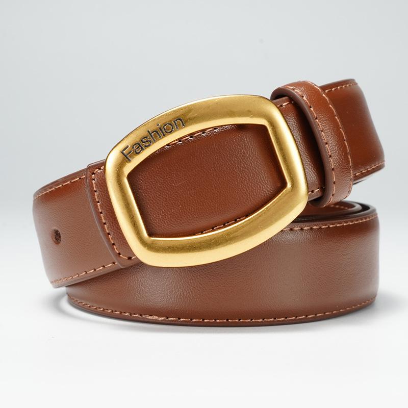 Women's Belt Dress Decorative Trousers New Women's Smooth Buckle Skirt Strap Versatile Thin Belt