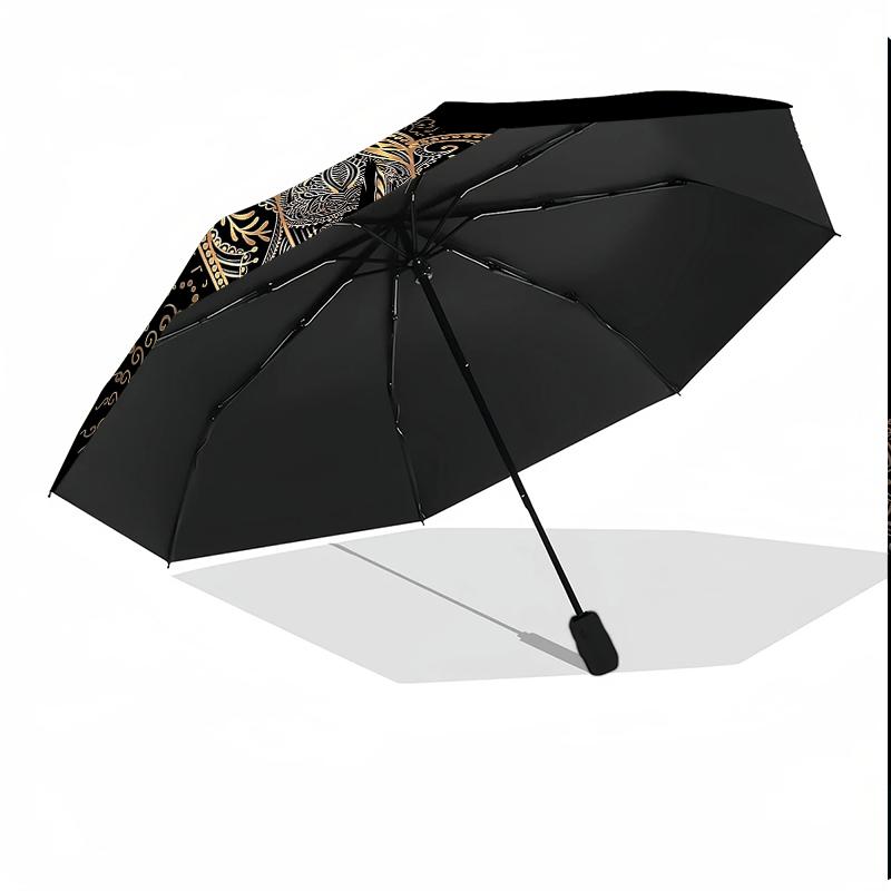 Golden Hamsa Hand Design 8-Frame for Travel, Camping, Casual Lightweight Portable Umbrella, Essential for Every Family Holidays Birthday Gift