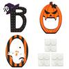 Flexible Halloween Tabletop Display Wooden BOO Ornaments for Tiered Tray Decor, Solid Wood Signs Creative Letter Decorations Festive Holiday