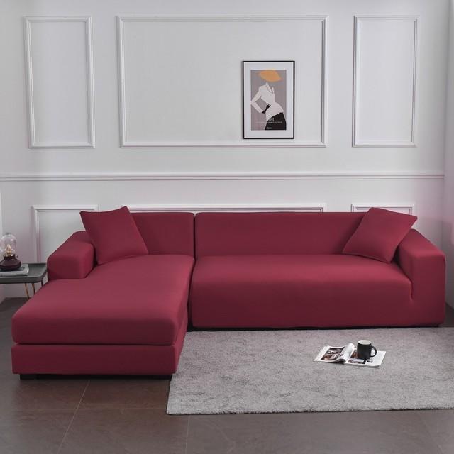 Water Resist Sofa Cover Thickened Milk Silk Living Room Sofa Cover Elastic Fabric L -Shaped Corner Sofa Cover Anti -Pet Scratch