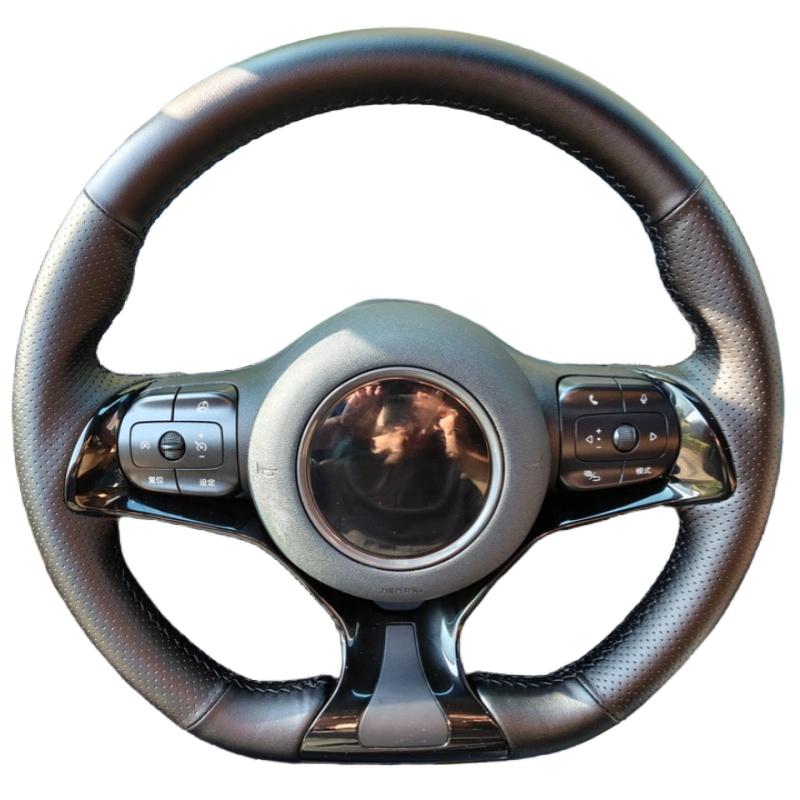 Handgenähter Lenkradbezug Rutschfest Verschleißfest Bequem Atmungsaktiv Leder Für BYD Atto 3 EV