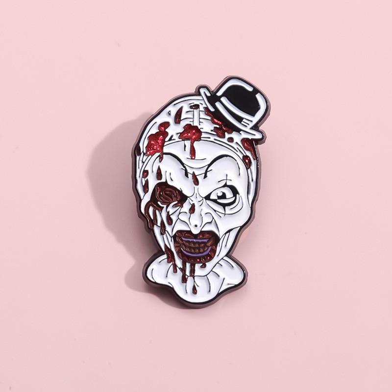 New Halloween Creative Series Clown Horror Brooch Decorative Skull Badge Metal