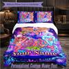 Personalized 3Pcs Bedding SetLady Gaga Custom Text Duvet Cover Pillowcase Set Bedroom Gift