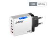 5 in 1 GaN USB C Desktop Charger 240W Fast Charge Phone Adapter Type C Cable For iPhone Samsung Xiaomi EU/US/UK Plug Charger
