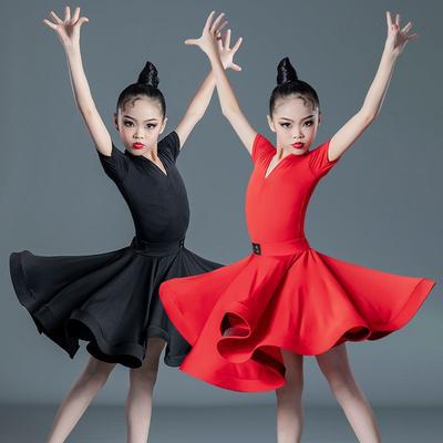 Kinder Professionelles Lateinamerikanisches Tanzkleid für Mädchen Ballsaal Tanzkleider Rumba Cha Cha Samba Übungskleid Lateinamerikanische Aufführung