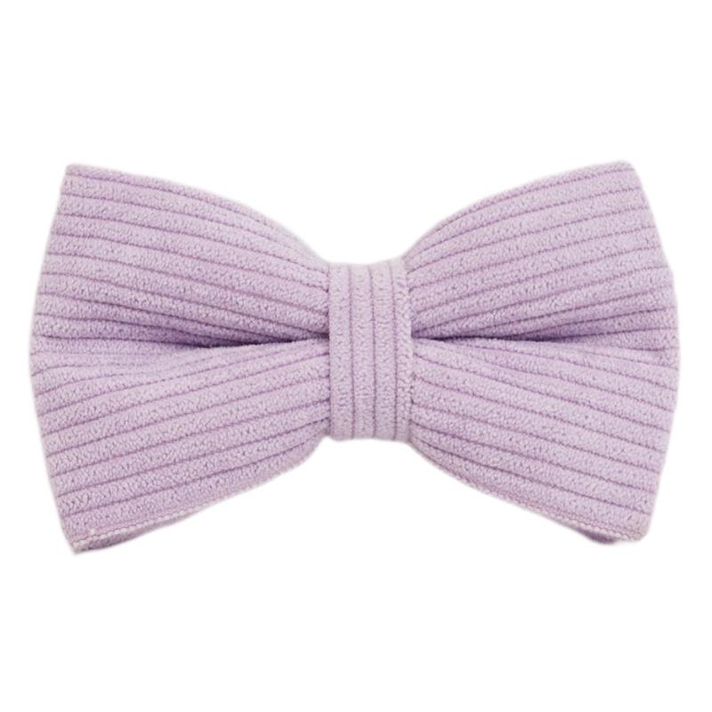 

Розово-фиолетовый вельветовый ошейник для собаки с гравированной пряжкой, съемным галстуком-бабочкой и набором для пакетов для фекалий XS